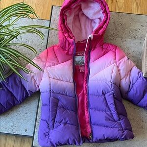 Pink and Purple Gradient Puffer Jacket